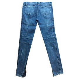 Balmain-jeans biker desgastados-Azul