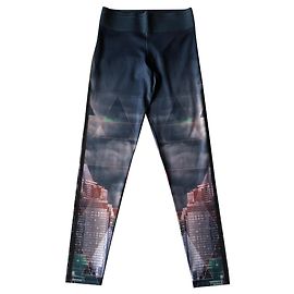 Adidas Performance tights skyscraper and clouds pattern Multiple colors