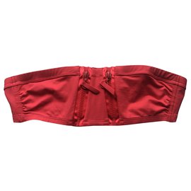 Eres-Very strapless bikini top-Red