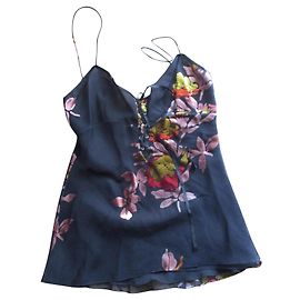 Christian Dior Top nuisette soie, taille 38. Multicolore