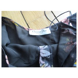 Christian Dior-Camicia da notte in seta, taille 38.-Multicolore