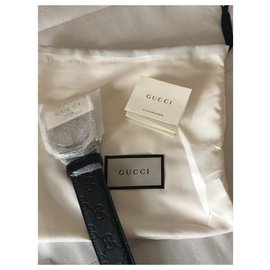 Gucci-Gucci lined G belt Brand New-Black