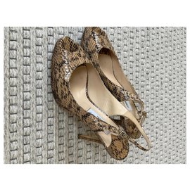 Jimmy Choo-Pyton natural colour heels-Python print