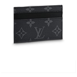 Louis Vuitton-cartera de tarjeta lV-Gris