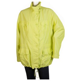 Elena Miró-Elena Miro Impermeable Midi Amarillo Gabardina Rain Mac Jacket Abrigo talla UK 18 EUR 48-Amarillo