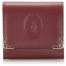 Cartier Red Must de Cartier Monedero de cuero Roja Burdeos