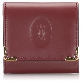 Cartier-Cartier Red Must de Cartier Monedero de cuero-Roja,Burdeos