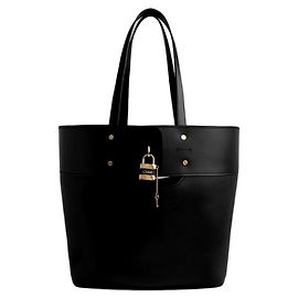 Chloé Aby Leather Tote Bag Black Black