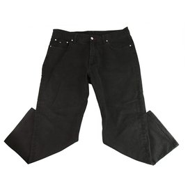 Tommy Hilfiger-Tommy Hilfiger Madison Noir Coton Hommes Pantalons Décontractés Pantalon Taille 36 / 38-Noir