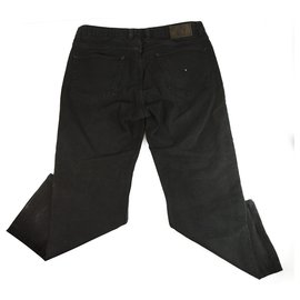 Tommy Hilfiger-Tommy Hilfiger Madison Noir Coton Hommes Pantalons Décontractés Pantalon Taille 36 / 38-Noir