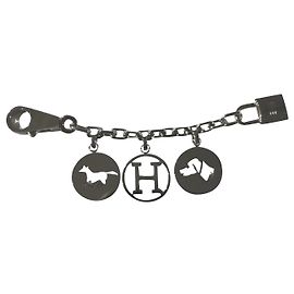Hermès Hermes Palladium Breloque saco charme Prata