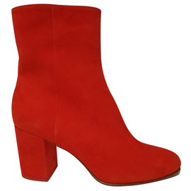 Aeyde Orange Suede Boots Orange