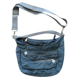 Stella Mc Cartney-bolsa de tecido às riscas Stella McCartney / Lesportsac-Azul,Cinza