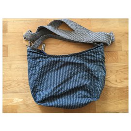 Stella Mc Cartney-bolsa de tecido às riscas Stella McCartney / Lesportsac-Azul,Cinza