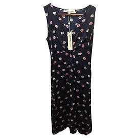 Robe en satin bleu marine Clements Ribeiro Multicolore Bleu Marine
