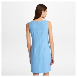Karl Lagerfeld-Vestido de tweed com detalhe em renda-Azul claro