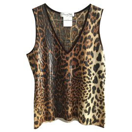 Dior-Tops-Estampa de leopardo