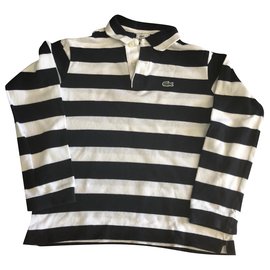 Lacoste-Tops Tees-White,Navy blue