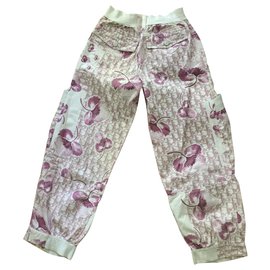 Dior-Pants, leggings-Pink,White