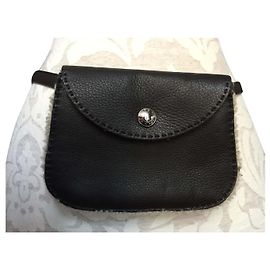Hermès HERMES Taillentasche aus Leder Dunkelbraun