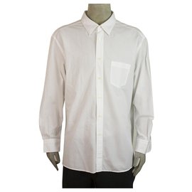 Ermenegildo Zegna-Ermenegildo Zegna camisa blanca clásica de algodón de manga larga para hombre 3SG-Blanco