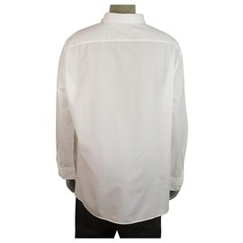Ermenegildo Zegna-Ermenegildo Zegna Chemise blanche classique à manches longues en coton Homme 3XL-Blanc