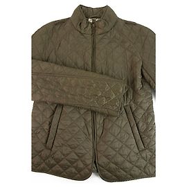 Burberry BRIT Khaki Karierte Single Brusted Quilted Lightweight Jacket US6 Vereinigtes Königreich8 Khaki