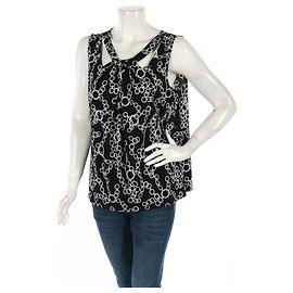 Nine West Tank Top Black and White Black White