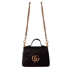 Gucci Gg marmont leather mini bag Black