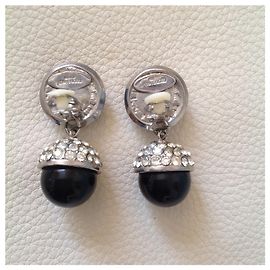 Boucles D'oreilles Clips Vintage GEORGES RECH Paris – Doré Et Résine – Excellent état