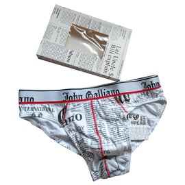 John Galliano-John Galliano, New John Galliano Newspaper SLIP. Underwear T /2-White