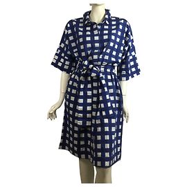 Cos Hemdkleid Weiß Marineblau