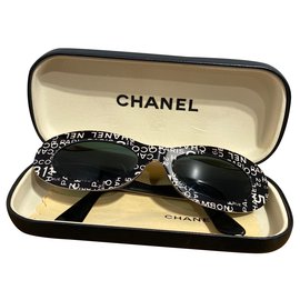 Chanel-Gafas de sol-Negro,Blanco
