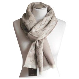 Gucci-ggweb gucci scarf beige nuevo-Beige