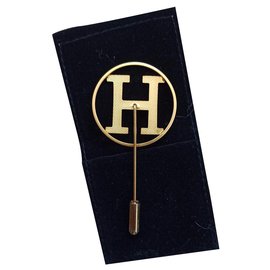 Hermès-Broche H-Doré