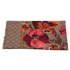 Gucci-GUCCI SCARF FLORAL BRANDNEU-Mehrfarben 