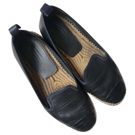 Fendi-Leather espadreilles-Black