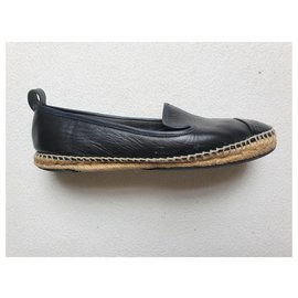 Fendi-Leather espadreilles-Black