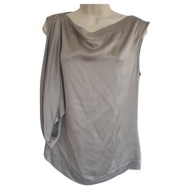 Vivienne Westwood Anglomania-Draped silk top-Grey