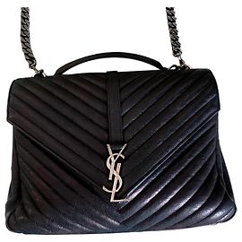 Yves Saint Laurent College medium YSL handbag Black