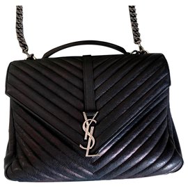Yves Saint Laurent Bolso universitario mediano YSL Negro