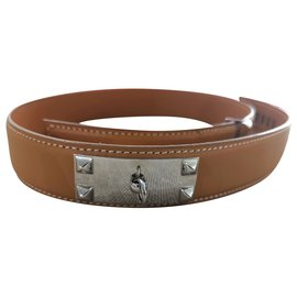 Hermès-Cintura Hermes CDC collier de chien-Caramello