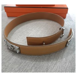 Hermès-Cinturón Hermes CDC Collier de Chien-Caramelo