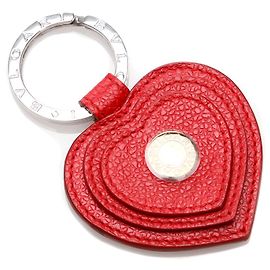 Autre Marque Portachiavi in pelle cuore rosso Bvlgari Argento Rosso