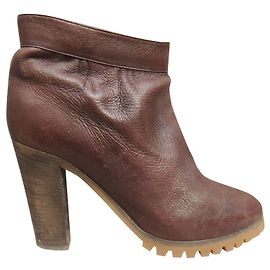 Botas Chloé de couro castanho escuro 38,5 Castanho escuro