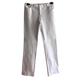 Ralph Lauren-Pantalones elásticos de algodón blanco-Blanco