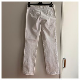 Ralph Lauren-Calças elásticas de algodão branco-Branco