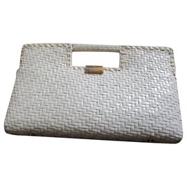 Autre Marque Clutch in vimini bianco Bianco