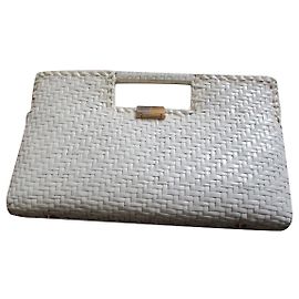 Autre Marque White wicker clutch bag White