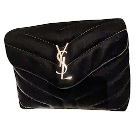 Saint Laurent Loulou giocattolo in velluto nero Nero